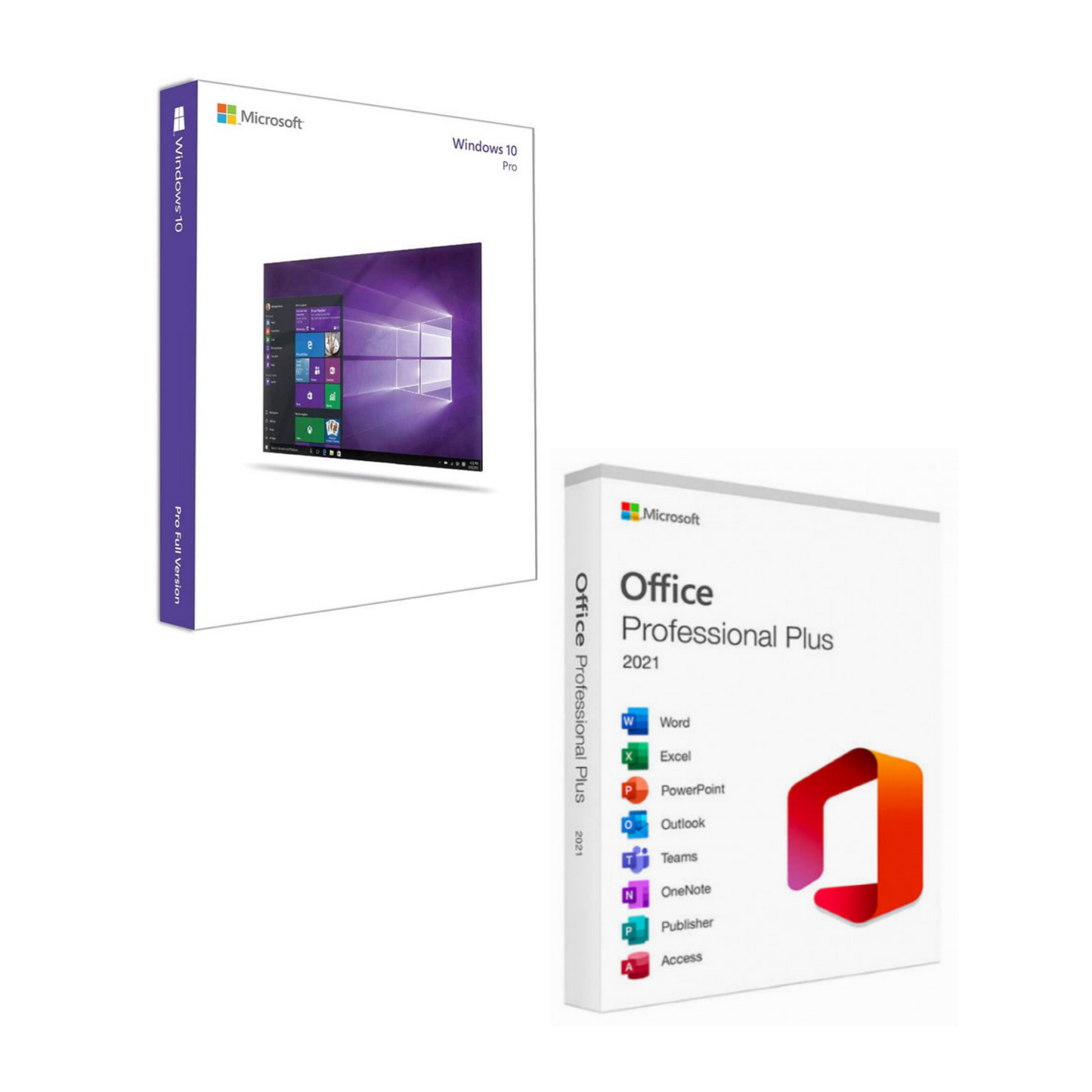 Combo Microsoft Windows 10 Pro + Office 2021 Professional Plus – Licenza a vita per un sistema operativo avanzato e una suite di produttività completa con Word, Excel, PowerPoint e Outlook, ideale per uso professionale e domestico.