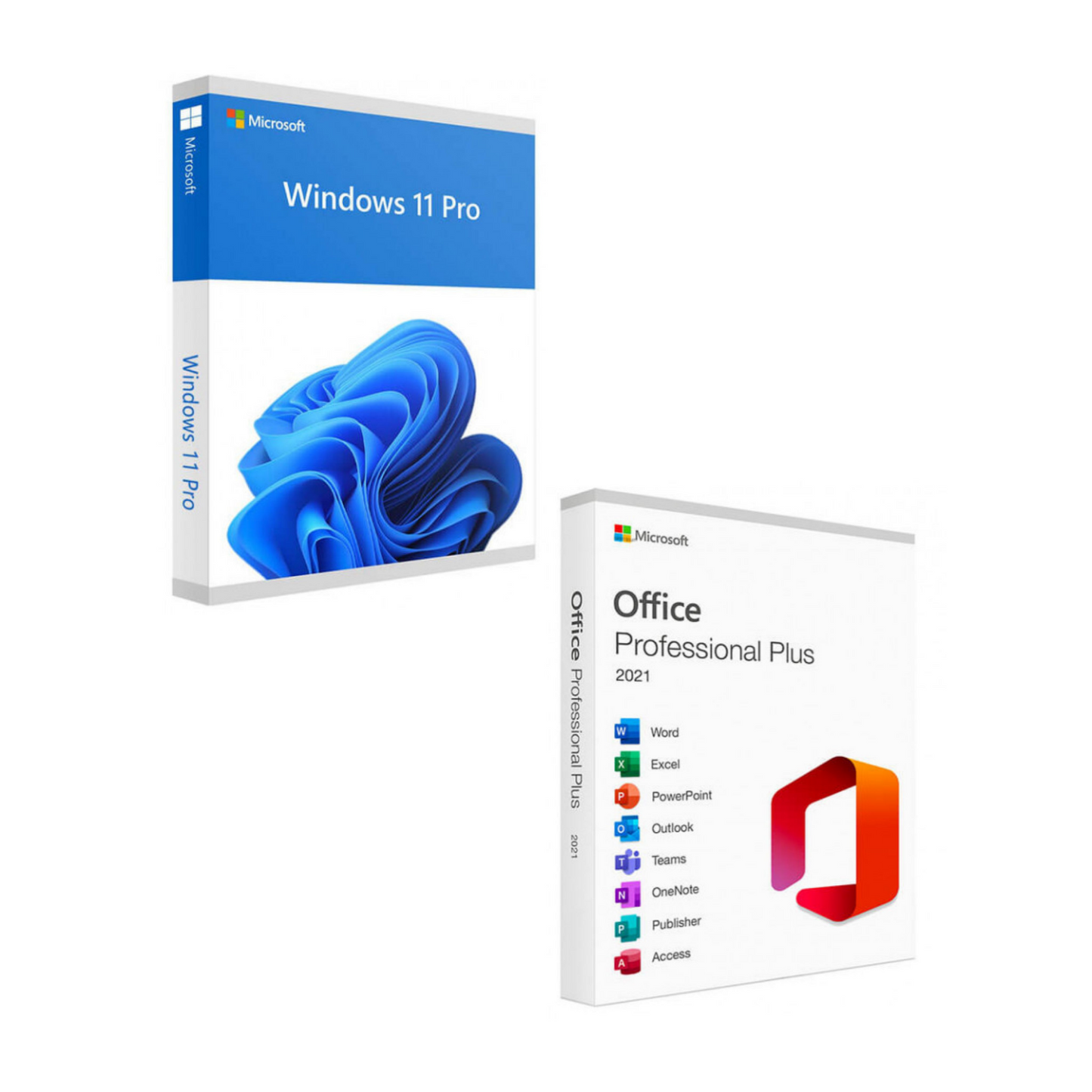 Combo Microsoft Windows 11 Pro + Office 2021 Professional Plus – Licenza a vita per un sistema operativo avanzato e una suite di produttività completa con Word, Excel, PowerPoint e Outlook, ideale per uso professionale e domestico.